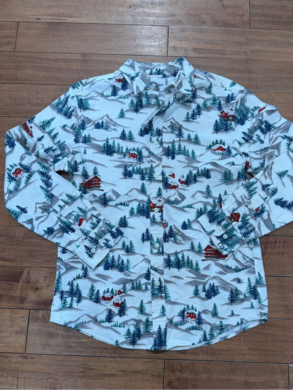 Men's Winter Print Button-Up Shirt